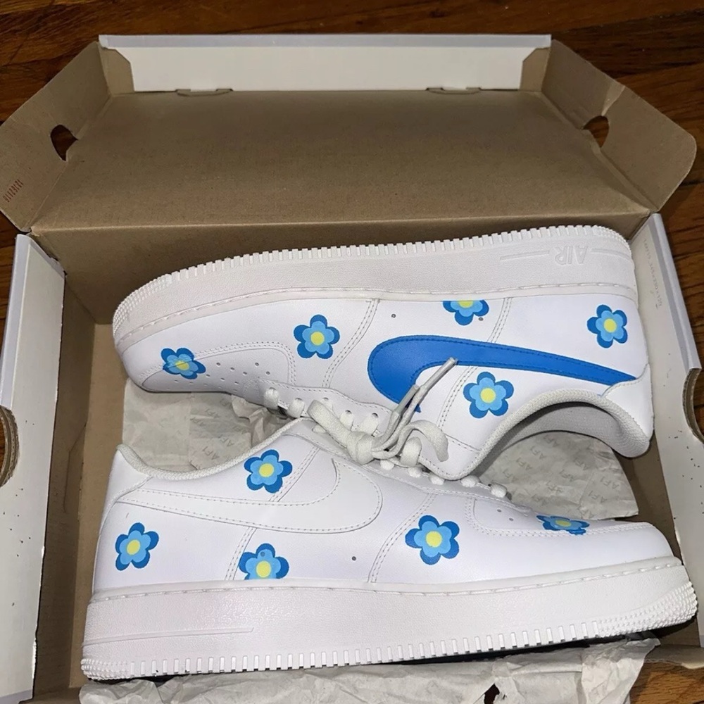 Nike Air Force 1 '07 White 12.5 Mens (Chummy's Custom)